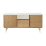 Enfilade laqu�e ivoire et fibre naturelle 160 cm capri - red edition