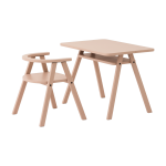 Ensemble bureau enfant avec 1 chaise en bois de h�tre massif rose blush growing green - nobodinoz
