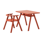 Ensemble bureau enfant avec 1 chaise en bois de h�tre massif rouge growing green - nobodinoz