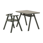 Ensemble bureau enfant avec 1 chaise en bois de h�tre massif vert profond growing green - nobodinoz