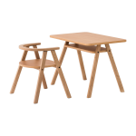 Ensemble bureau enfant avec 1 chaise en ch�ne massif naturel growing green - nobodinoz