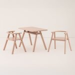 Ensemble bureau enfant avec 2 chaises en bois de h�tre massif rose blush growing green - nobodinoz
