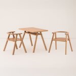 Ensemble bureau enfant avec 2 chaises en ch�ne massif growing green - nobodinoz