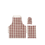 Ensemble de cuisine pour enfant en coton bio � carreaux marron et vert bothy - ferm living