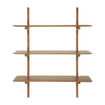 �tag�re murale 3 �tages en acajou massif 100 x 35 x 126 cm pi - ethnicraft accessories