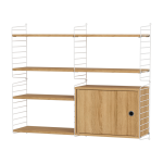 Etag�re murale modulable en ch�ne et acier blanc 120 x 100 x 30 cm combinaison r - string furniture