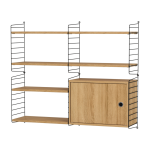 Etag�re murale modulable en ch�ne et acier noir 120 x 100 x 30 cm combinaison r - string furniture