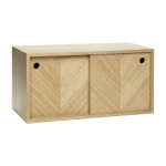 �tag�re avec portes coulissantes chevron en ch�ne naturel - h�bsch