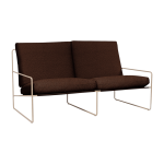Fauteuil 2 places en acier galvanis� beige et tissu boucl� marron 78x156x85cm desert 2 - ferm living