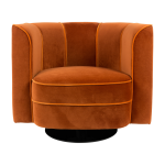 Fauteuil avec accoudoirs en velours orange flower - dutchbone
