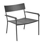Fauteuil bas en aluminium avec accoudoirs noir august - serax