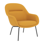 Fauteuil avec base en m�tal noir et tissu steelcut quartet 434 88cm fiber - muuto