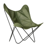 Fauteuil en batyline vert amande et structure en acier noir aa - airborne