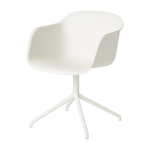 Fauteuil blanc pi�tement pivot fiber - muuto