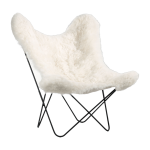 Fauteuil blanc avec structure en acier noir islandais aa - airborne