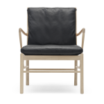 Fauteuil en ch�ne blanc huil� et assise en cuir thor 301 85cm ow149 - carl hansen & s�n