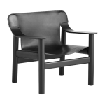 Fauteuil en ch�ne avec housse en cuir noir bernard - hay