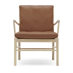 Fauteuil en ch�ne savonn� et assise en cuir thor 307 85cm ow149 - carl hansen & s�n