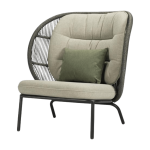 Fauteuil cocoon avec set de coussins amande et vert olive fossil kodo - vincent sheppard