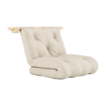 Fauteuil convertible en coton beige 75x200cm hooked - karup design