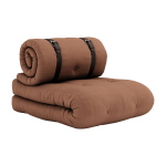 Fauteuil convertible en lit de jour en coton argile brune bl� 95x70x60cm buckle - up - karup design