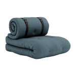 Fauteuil convertible en lit de jour en coton bleu p�trole 95x70x60cm buckle - up - karup design