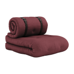 Fauteuil convertible en lit de jour en coton bordeaux 95x70x60cm buckle - up - karup design
