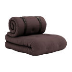 Fauteuil convertible en lit de jour en coton marron 95x70x60cm buckle - up - karup design