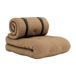 Fauteuil convertible en lit de jour en coton mocca 95x70x60cm buckle - up - karup design