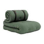 Fauteuil convertible en lit de jour en coton vert olive 95x70x60cm buckle - up - karup design