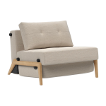 Fauteuil convertible pied en ch�ne et tissu blida sand grey 90 - 200cm cubed 02 - innovation living