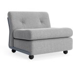 Fauteuil coque bleu givr� et tissu gris amanta - hay