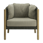 Fauteuil en corde noir et teck lento lounge - vincent sheppard