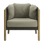 Fauteuil en corde noir et teck lento lounge - vincent sheppard