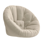 Fauteuil en coton beige 85x95x70cm nido - karup design