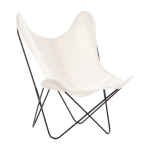 Fauteuil en coton blanc avec structure en acier noir coton aa - airborne