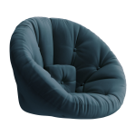 Fauteuil en coton bleu p�trole 85x95x70cm nido - karup design