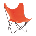 Fauteuil en coton orange avec structure en acier noir coton aa - airborne