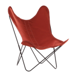 Fauteuil en coton terracotta avec structure en acier noir islandais aa - airborne