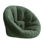 Fauteuil en coton vert olive 85x95x70cm nido - karup design