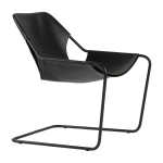 Fauteuil en cuir et acier noir paulistano - objekto