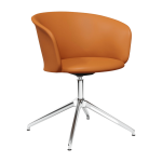 Fauteuil en cuir marron et pi�tement argent� kendo - hem
