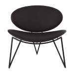 Fauteuil en cuir et pi�tement en acier noir semper - aytm