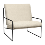 Fauteuil d'ext�rieur en acier noir et tissu beige 85x79cm desert 1 - ferm living