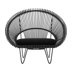 Fauteuil d'ext�rieur noir sans coussin d'assise roy cocoon - vincent sheppard