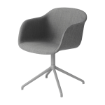 Fauteuil gris pi�tement pivot et assise textile fiber - muuto
