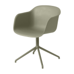 Fauteuil gris vert pi�tement pivot fiber - muuto