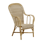 Fauteuil haut dossier en rotin naturel grand - p�re - kok