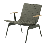 Fauteuil de jardin avec accoudoirs en acier et sangles en polyester vert ville av44 - &tradition