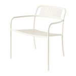 Fauteuil de jardin avec accoudoirs � lames en acier inoxydable blanc perl� patio - tolix